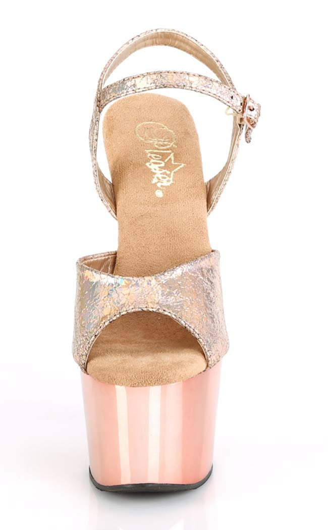 ADORE-709HM Rose Gold Metallic Heels-Pleaser-Tragic Beautiful