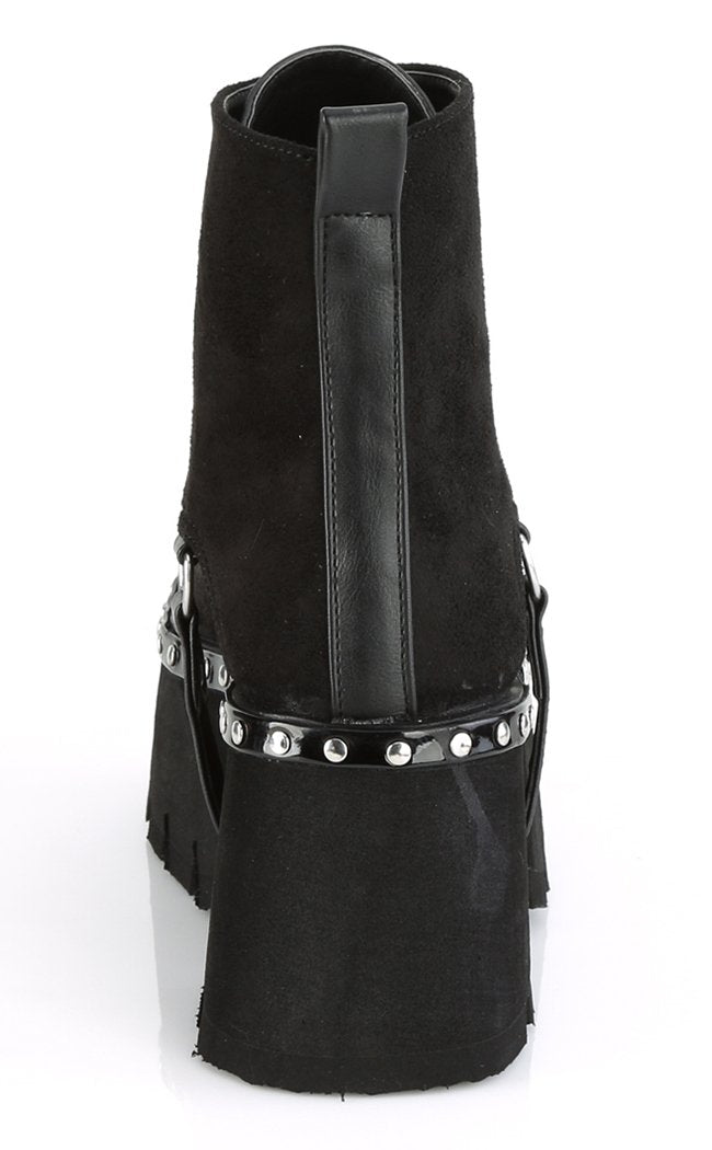 ASHES-100 Black Vegan Suede Ankle Boots-Demonia-Tragic Beautiful