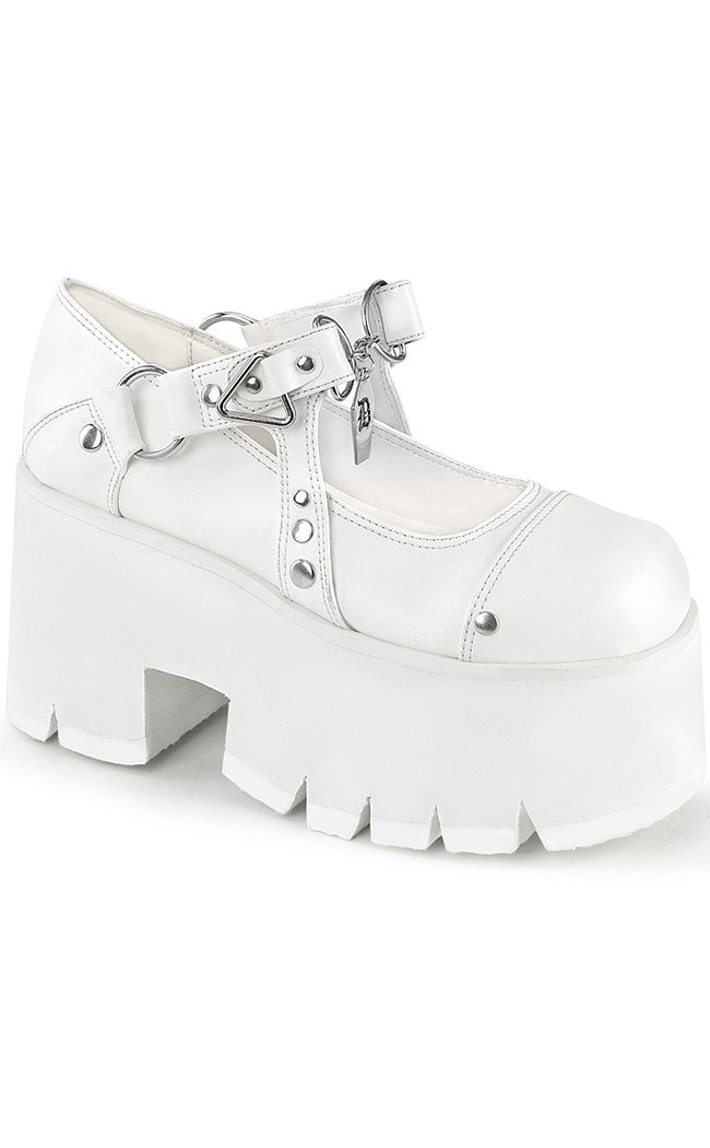 ASHES-33 White Platform Mary Janes-Demonia-Tragic Beautiful