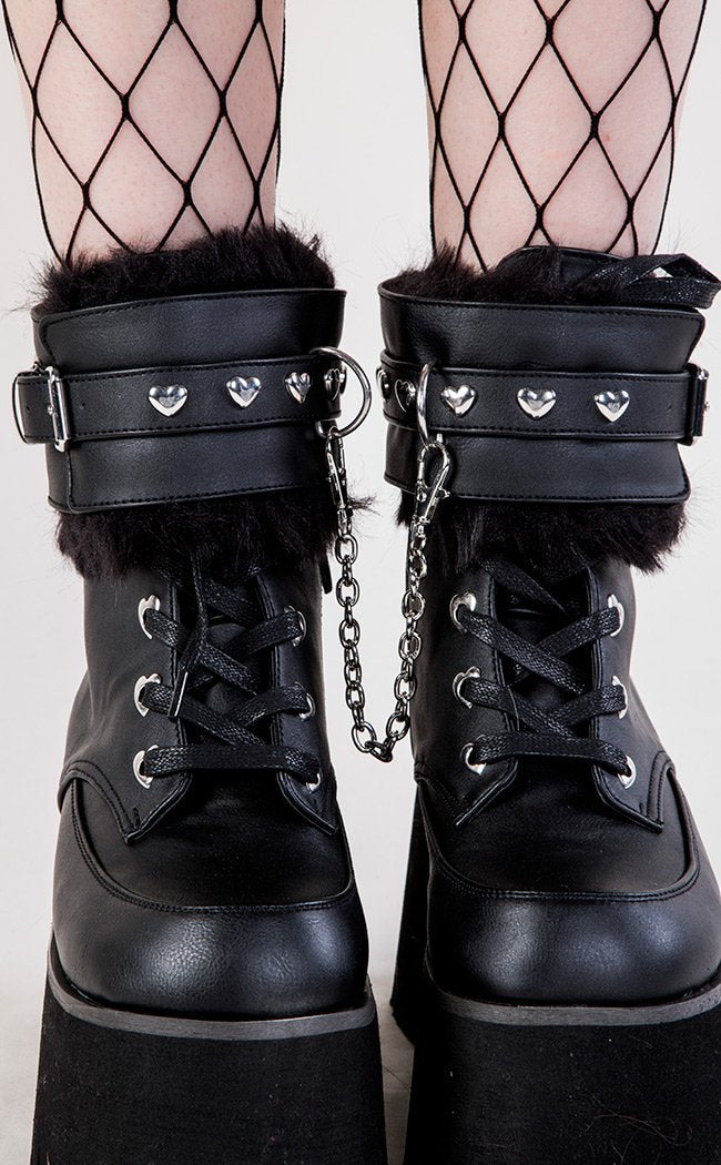 ASHES-57 Black Cuff Combat Boots-Demonia-Tragic Beautiful