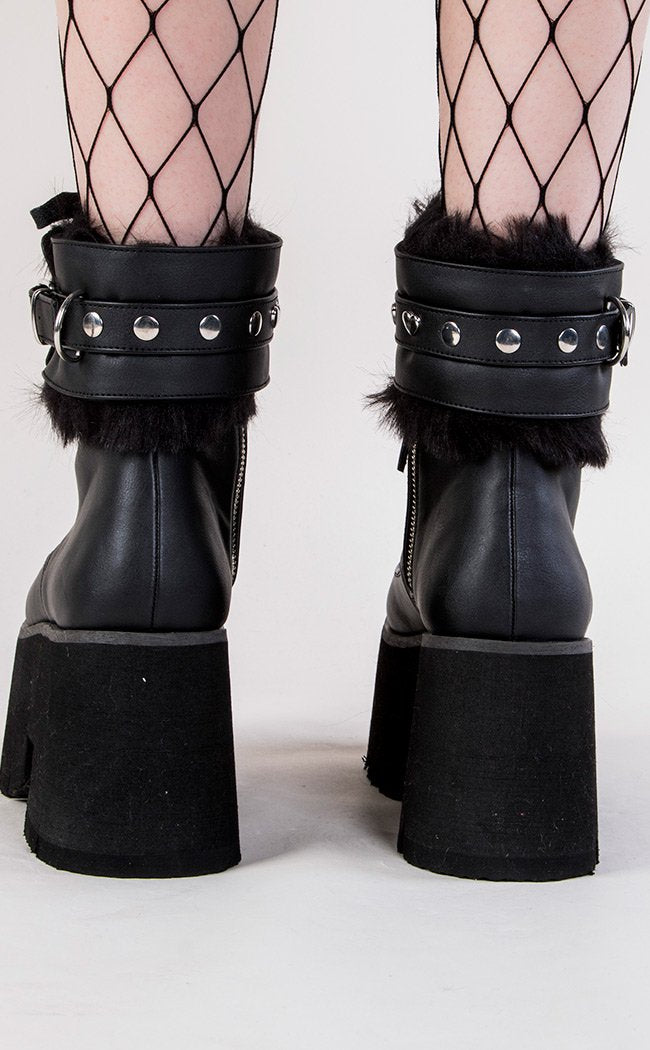 ASHES-57 Black Cuff Combat Boots-Demonia-Tragic Beautiful