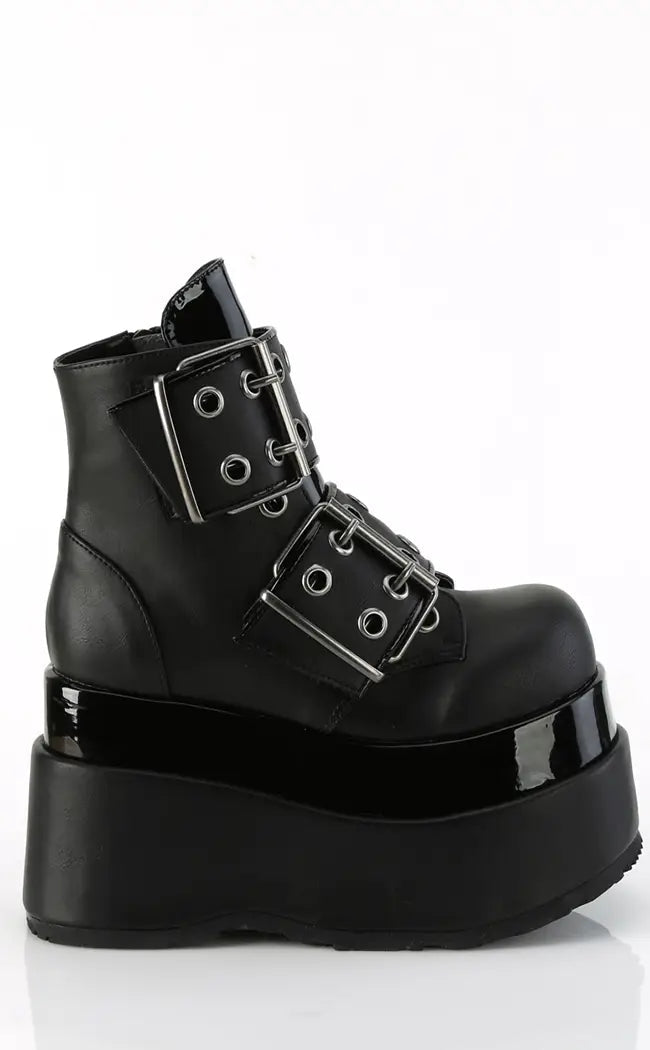 BEAR-104 Black Matte Vegan Leather Platform Boots-Demonia-Tragic Beautiful