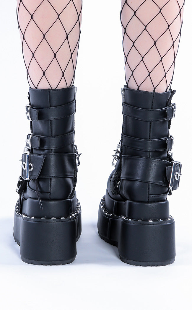 BEAR-150 Black Vegan Platform Boots-Demonia-Tragic Beautiful