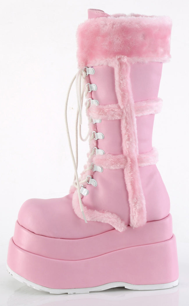 BEAR-202 Baby Pink Knee-High Boots-Demonia-Tragic Beautiful