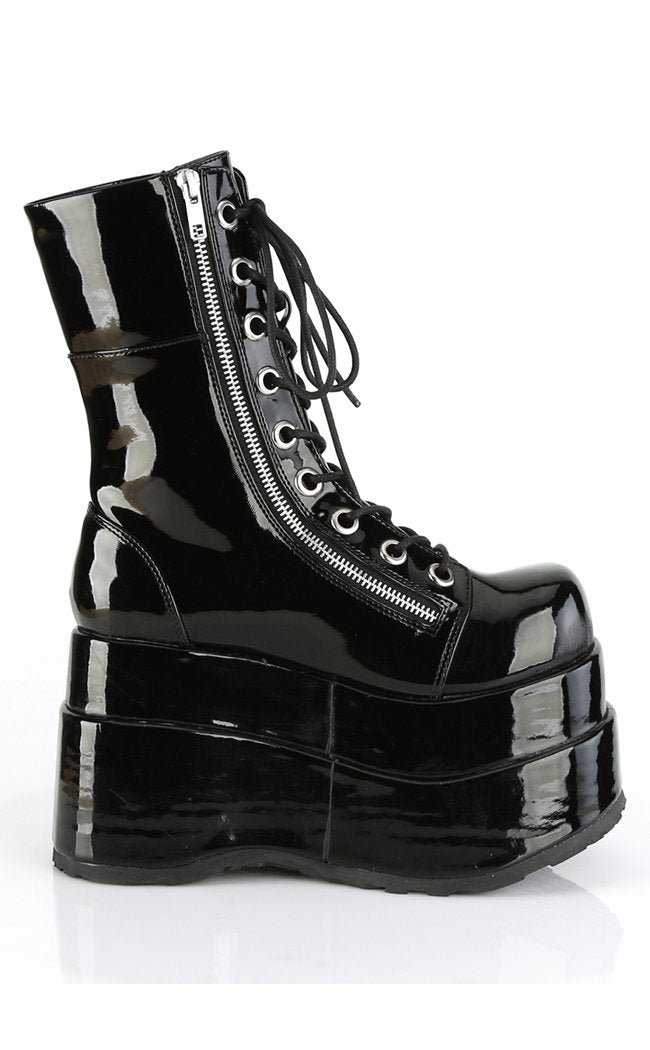 BEAR-265 Black Patent Platform Boots-Demonia-Tragic Beautiful