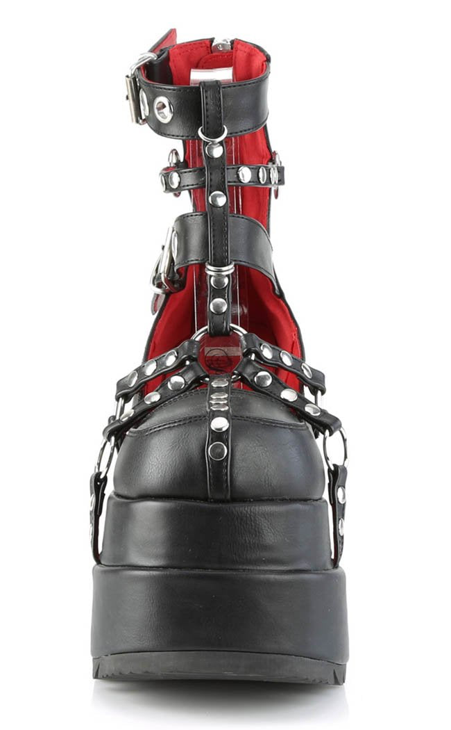 BEAR-28 Black Platform Cage Booties-Demonia-Tragic Beautiful