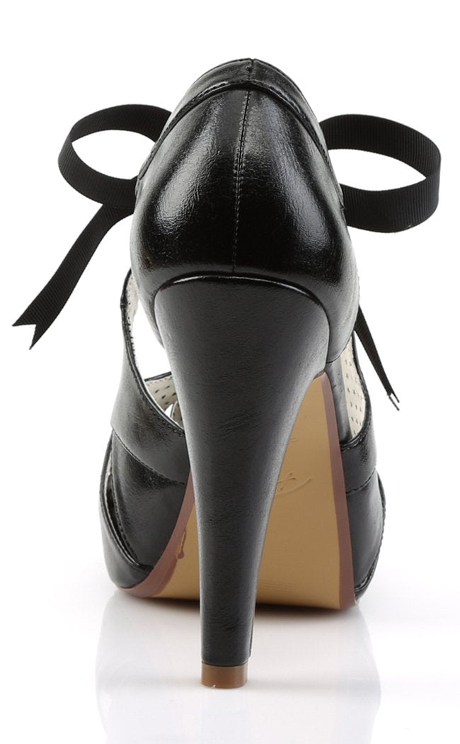 BETTIE-19 Blk Faux Leather Heels-Pin Up Couture-Tragic Beautiful