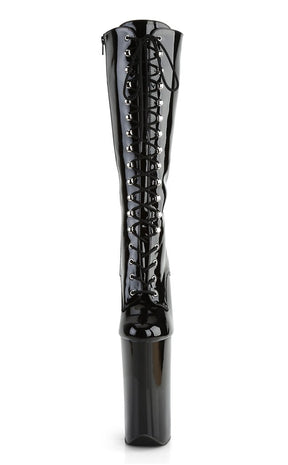 BEYOND-2020 Black Patent Knee High Boots-Pleaser-Tragic Beautiful