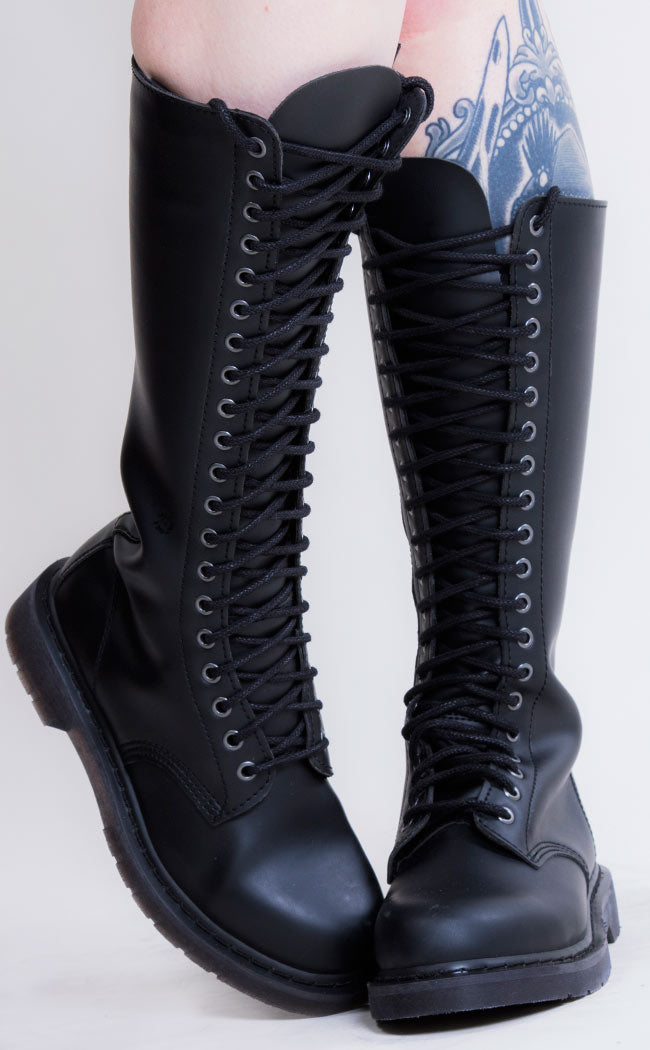 BOLT-400 Black Knee High Boots (AU Stock)