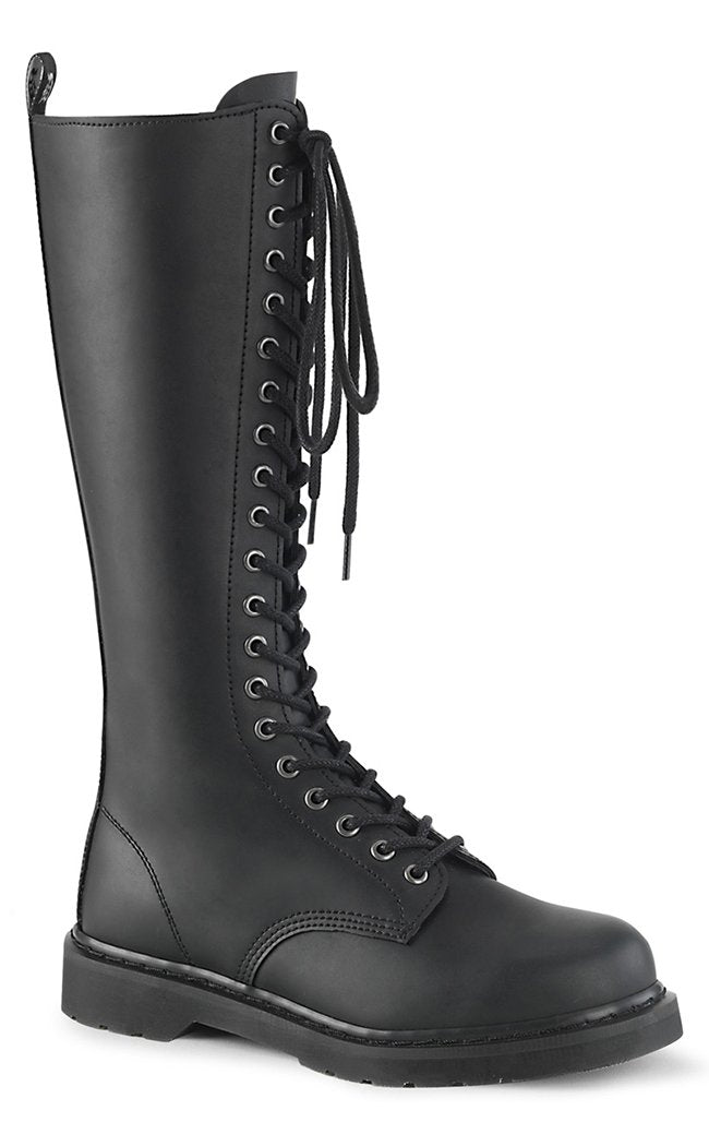 BOLT-400 Black Knee High Boots-Demonia-Tragic Beautiful