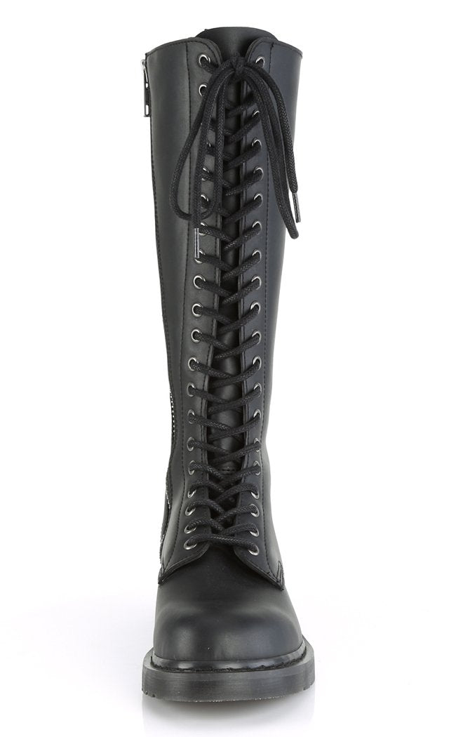 BOLT-400 Black Knee High Boots-Demonia-Tragic Beautiful