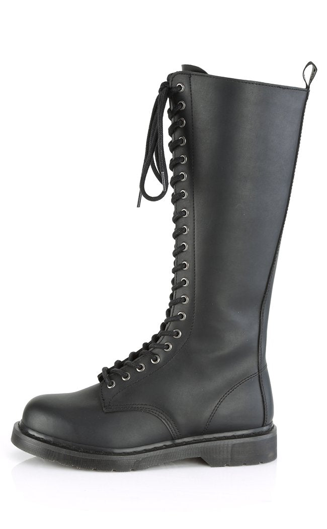 BOLT-400 Black Knee High Boots-Demonia-Tragic Beautiful