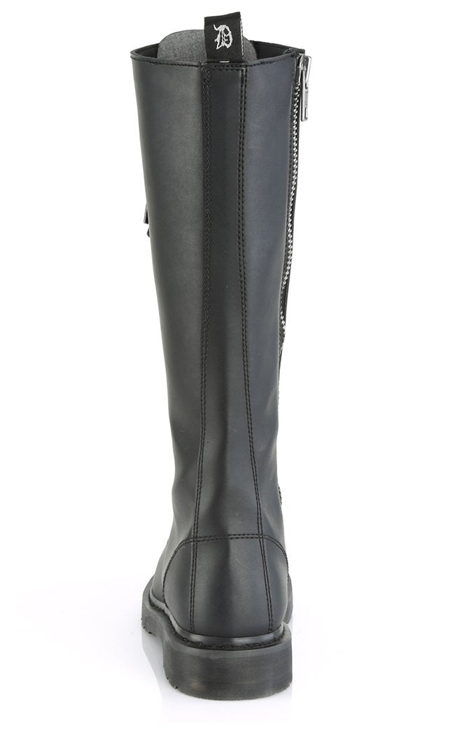 BOLT-400 Black Knee High Boots-Demonia-Tragic Beautiful