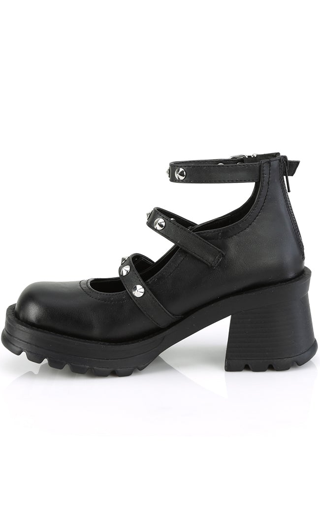 BRATTY-30 Black Matte Mary Janes-Demonia-Tragic Beautiful