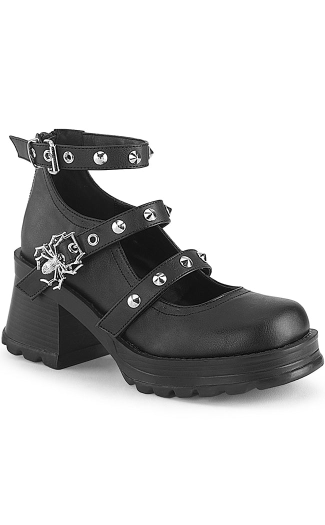 BRATTY-30 Black Matte Mary Janes-Demonia-Tragic Beautiful