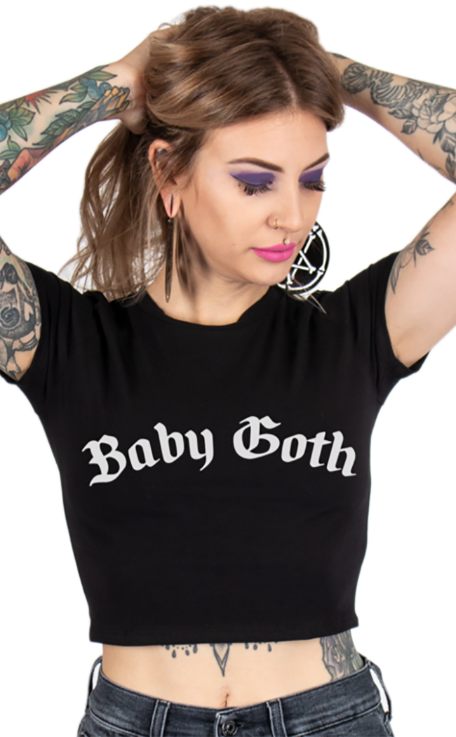 Baby Goth | Crop Baby Tee-Too Fast Brand-Tragic Beautiful