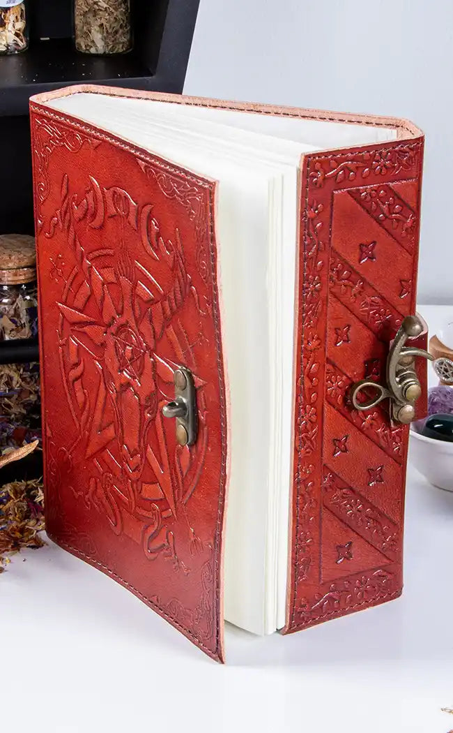 Baphomet Leather Journal-Occult Books-Tragic Beautiful