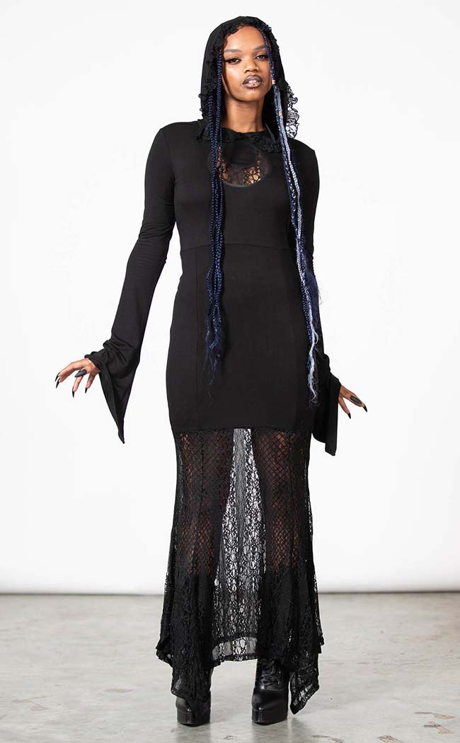 Besome Hooded Maxi Dress-Killstar-Tragic Beautiful