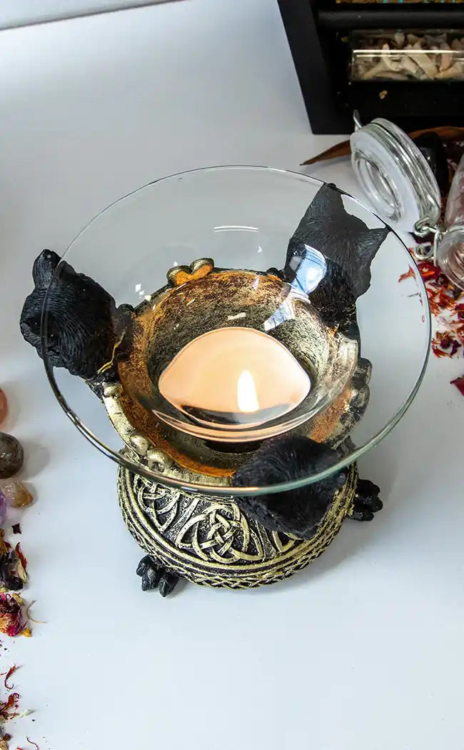 Black Cats Oil Burner-Gothic Gifts-Tragic Beautiful