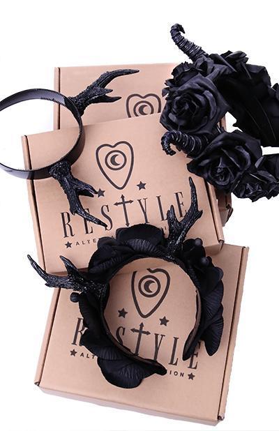 Black Roses Headband-Accessories-Restyle-Tragic Beautiful