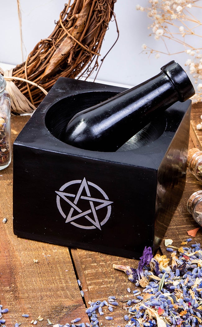 Black Soapstone Mortar & Pestle | Pentacle-TB-Tragic Beautiful