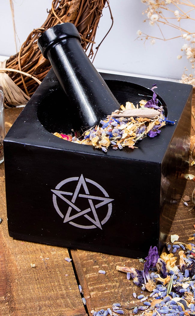 Black Soapstone Mortar & Pestle | Pentacle-TB-Tragic Beautiful