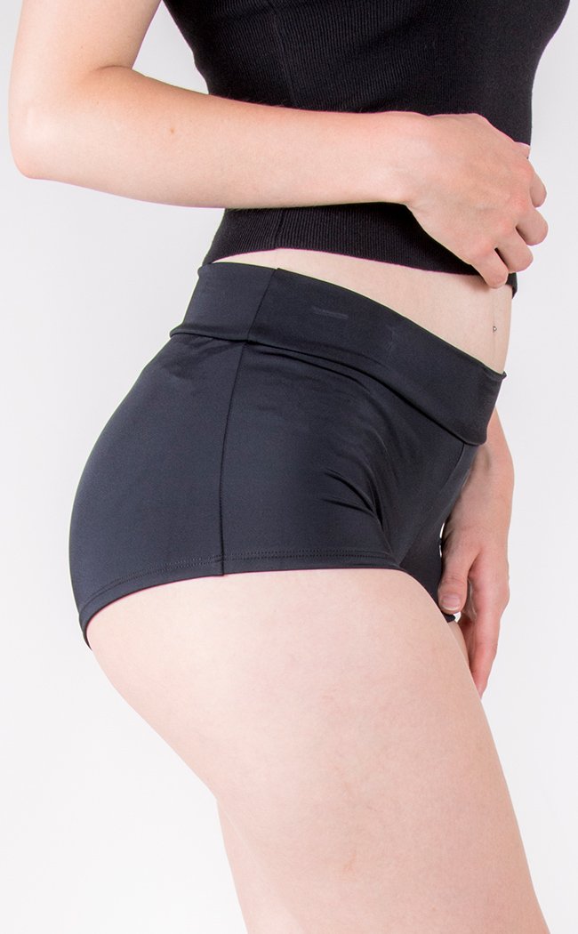 Women's Black High Waisted Booty Shorts