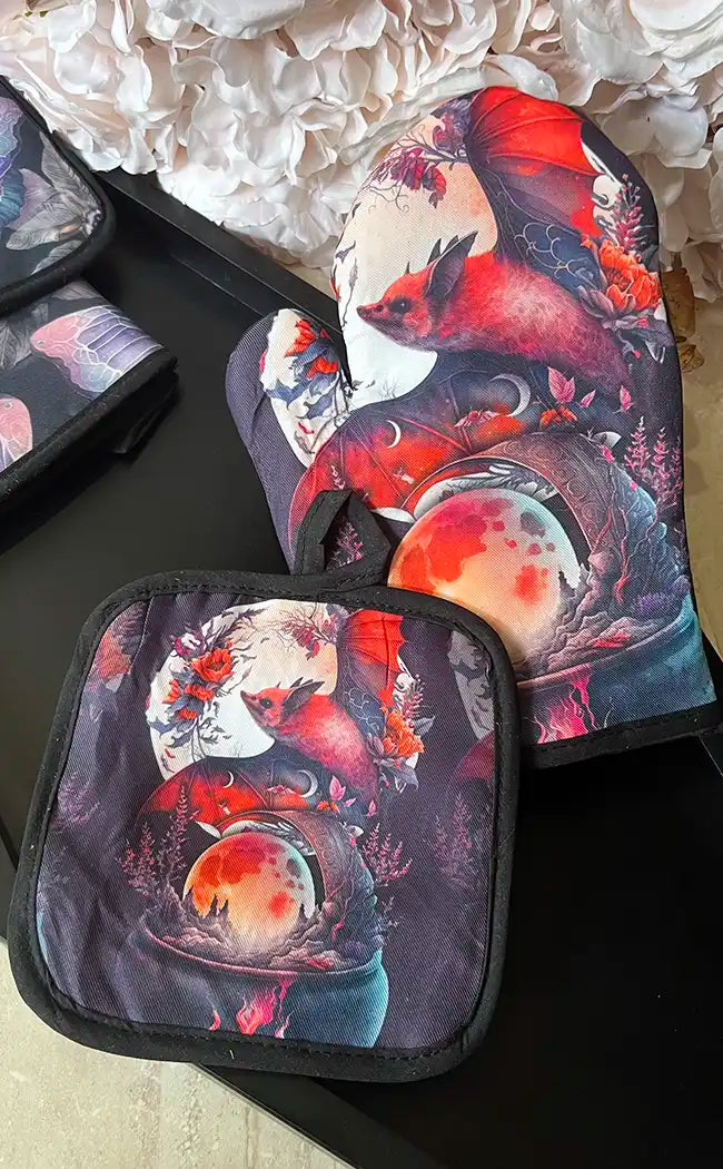 Blood Moon Oven Mitt Set-Drop Dead Gorgeous-Tragic Beautiful