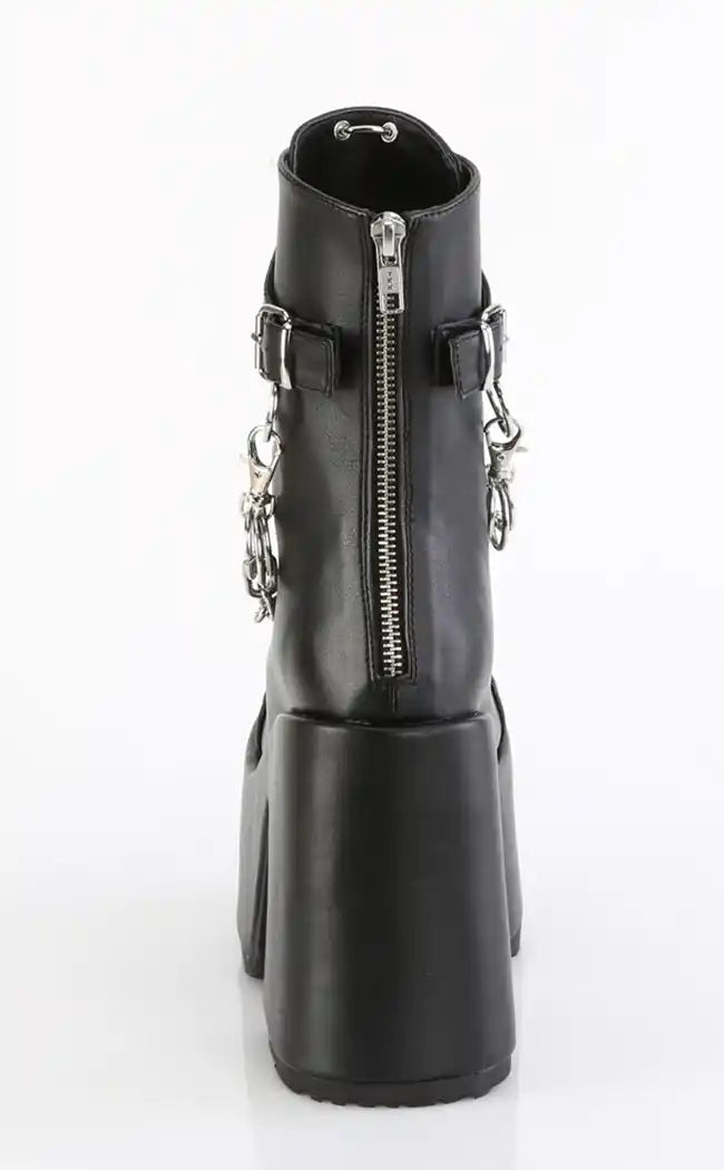 CAMEL-65 Black Studded Ankle Boots-Demonia-Tragic Beautiful