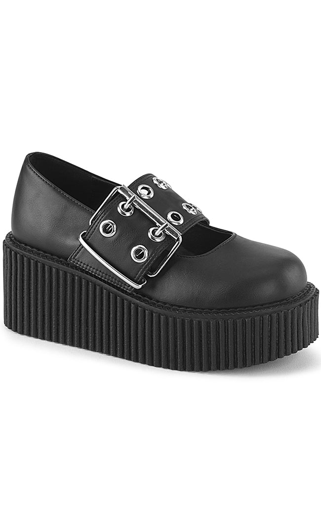 CREEPER-230 Black Vegan Mary Janes-Demonia-Tragic Beautiful