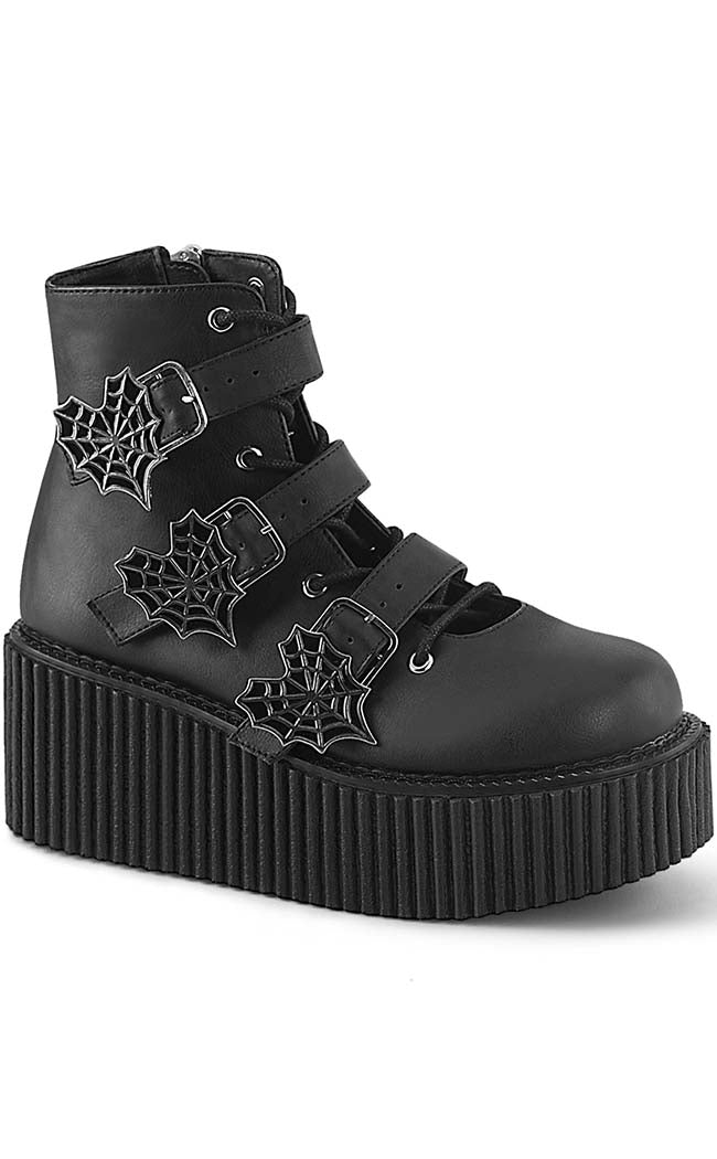 CREEPER-260 Black Matte Creeper Boots-Demonia-Tragic Beautiful