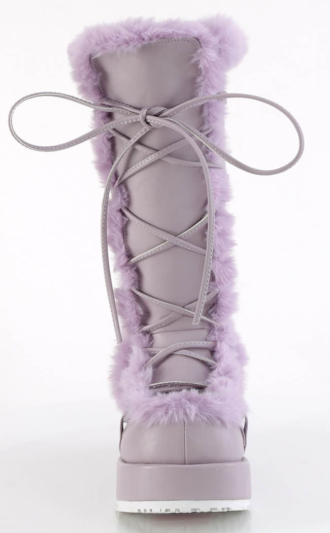 CUBBY-311 Lavender Vegan Suede Boots-Demonia-Tragic Beautiful