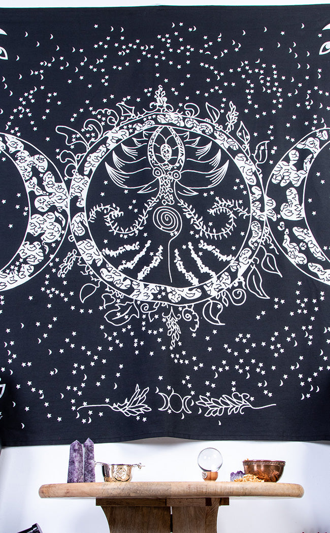 Celestial Triple Moon Altar Cloth-Altar Cloths-Tragic Beautiful