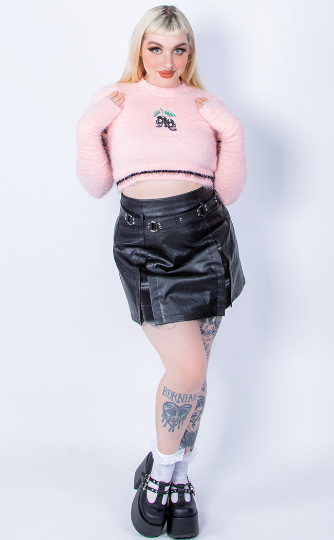 Cherry Bomb Fluffy Top with Arm Warmers | Pink-Punk Rave-Tragic Beautiful