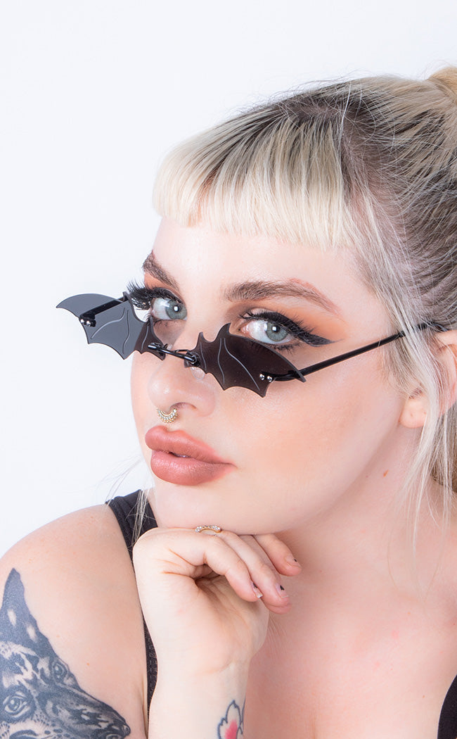 Chiroptera Batwing Sunglasses-Cold Black Heart-Tragic Beautiful