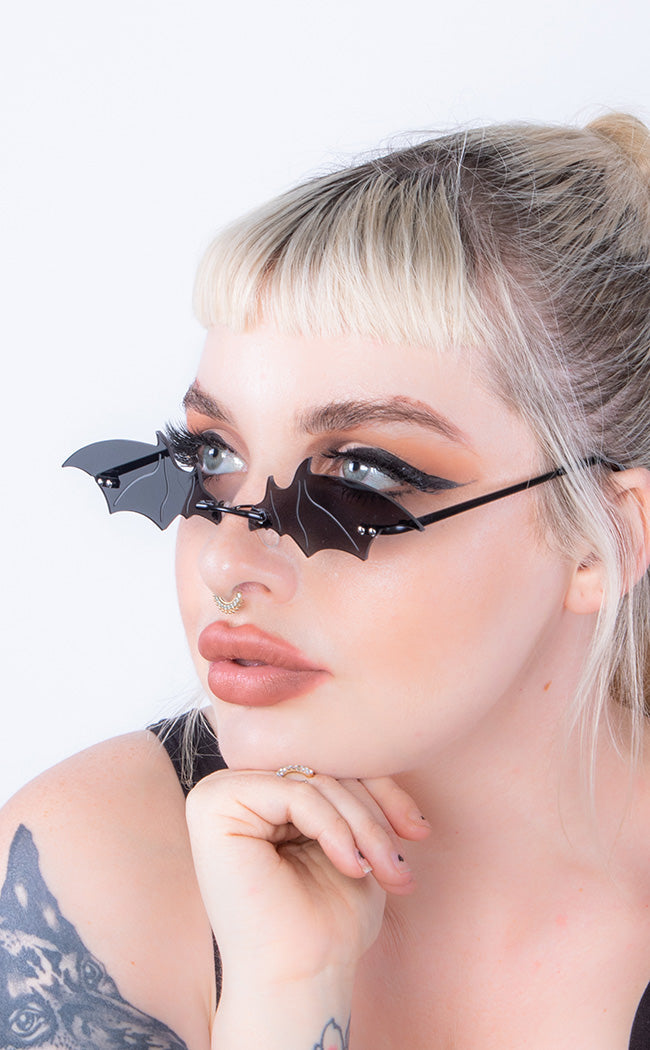 Chiroptera Batwing Sunglasses-Cold Black Heart-Tragic Beautiful