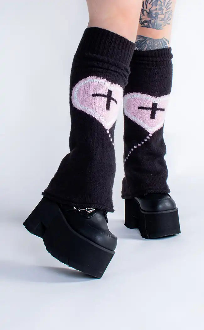 Cross My Heart Pastel Black Knit Leg Warmers Shop Leg Warmers