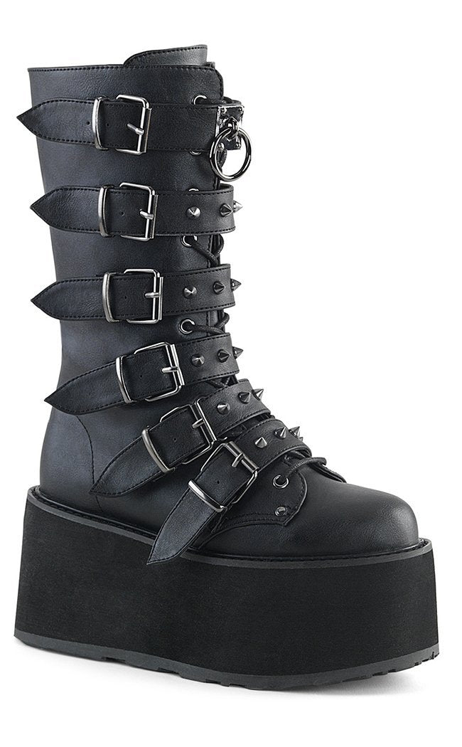 DAMNED-225 Black Vegan Boots-Demonia-Tragic Beautiful