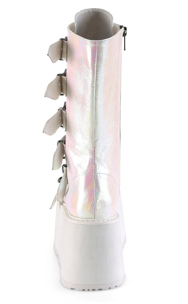 DAMNED-225 Pearl Iridescent Vegan Leather Boots-Demonia-Tragic Beautiful