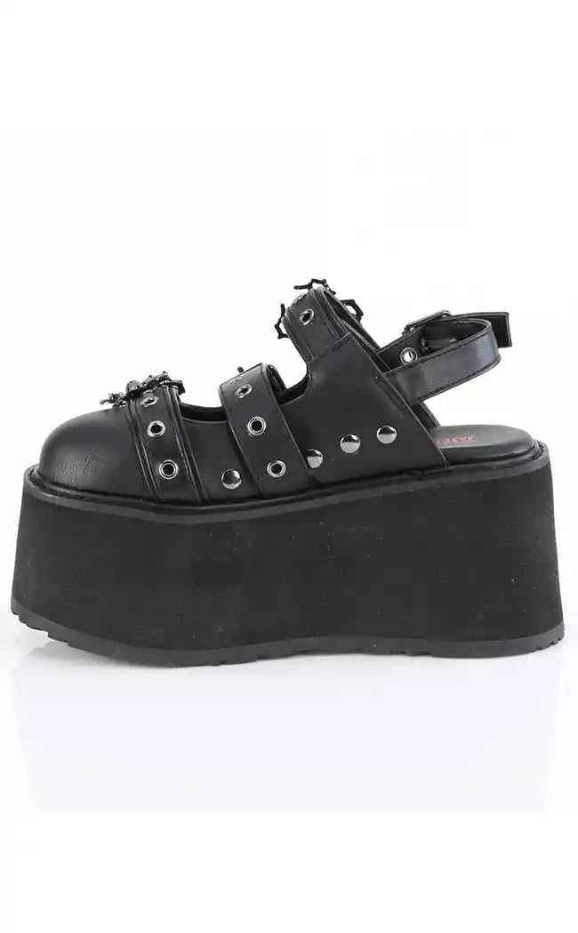 DAMNED-27 Platform Strappy Slingback Slides-Demonia-Tragic Beautiful