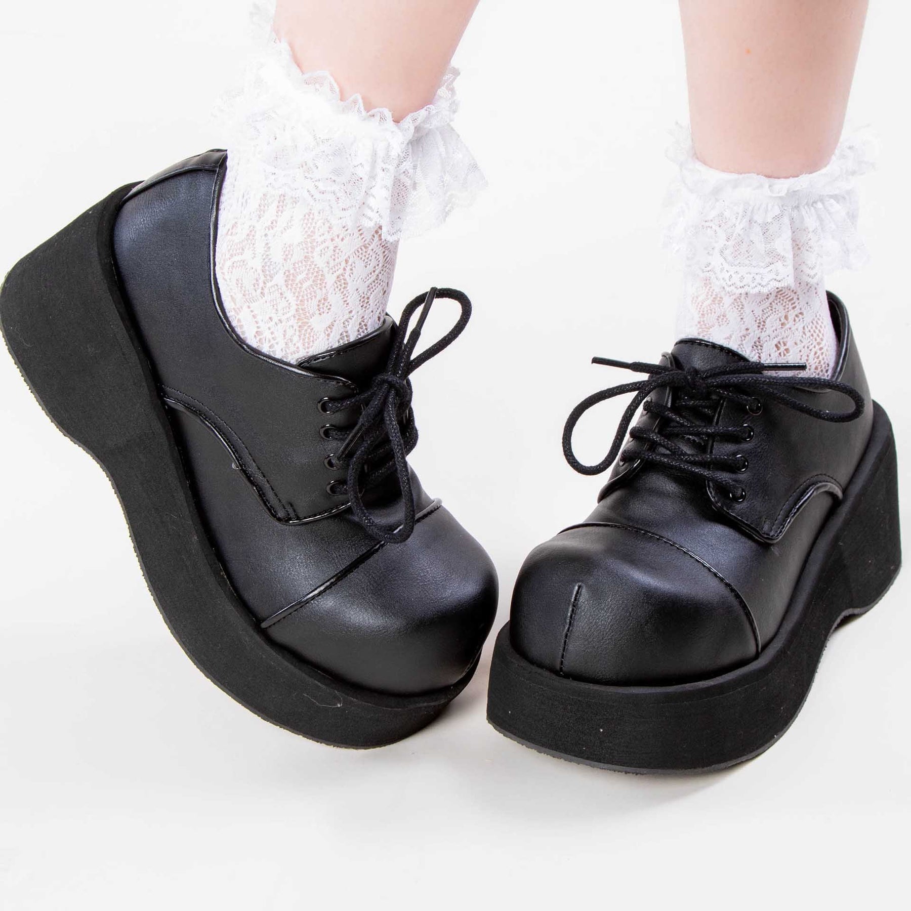 DANK-101 Chunky Black Shoes-Demonia-Tragic Beautiful