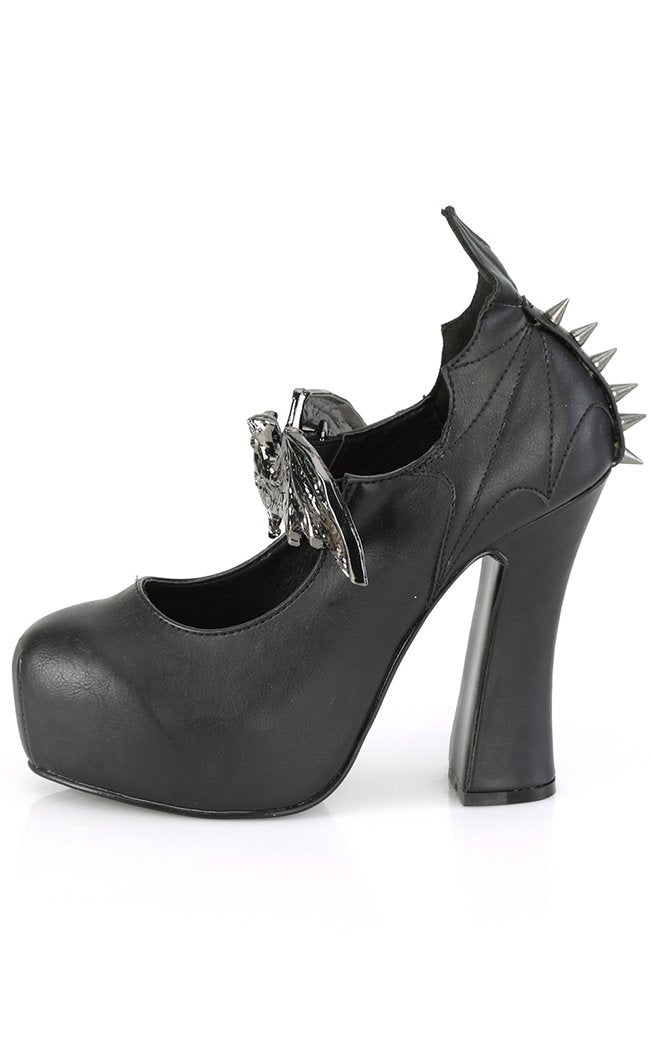 DEMON-18 Black Bat Countess Heels-Demonia-Tragic Beautiful