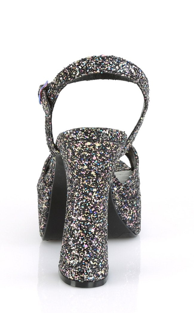 DOLLY-09 Black Glitter Peeptoe Heels-Demonia-Tragic Beautiful