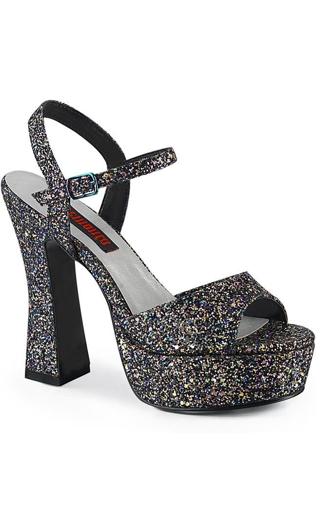 DOLLY-09 Black Glitter Peeptoe Heels-Demonia-Tragic Beautiful