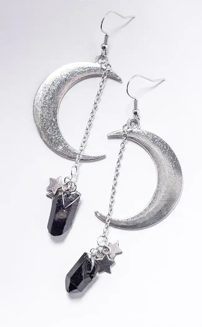 Dark Side of the Moon Earrings-Gothic Jewellery-Tragic Beautiful