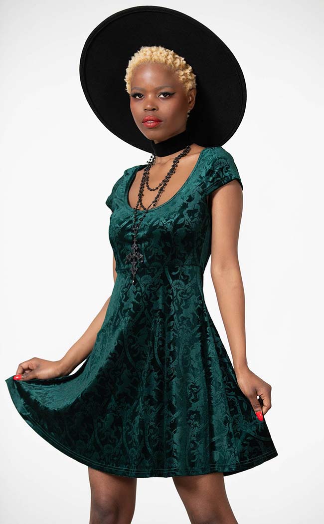 Devilry Velvet Skater Dress | Killstar Australia | Gothic Clothing Devilry Velvet Skater Dress | Killstar Australia | Gothic Clothing