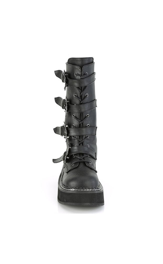 EMILY-322 Bat Buckle Vegan Boots-Demonia-Tragic Beautiful