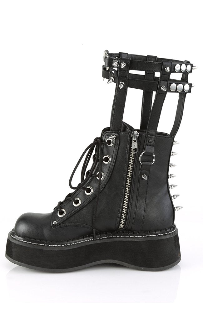 EMILY-357 Black Vegan Leather Boots-Demonia-Tragic Beautiful