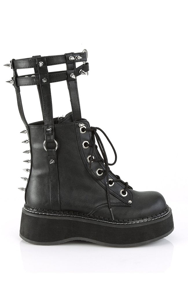 EMILY-357 Black Vegan Leather Boots-Demonia-Tragic Beautiful