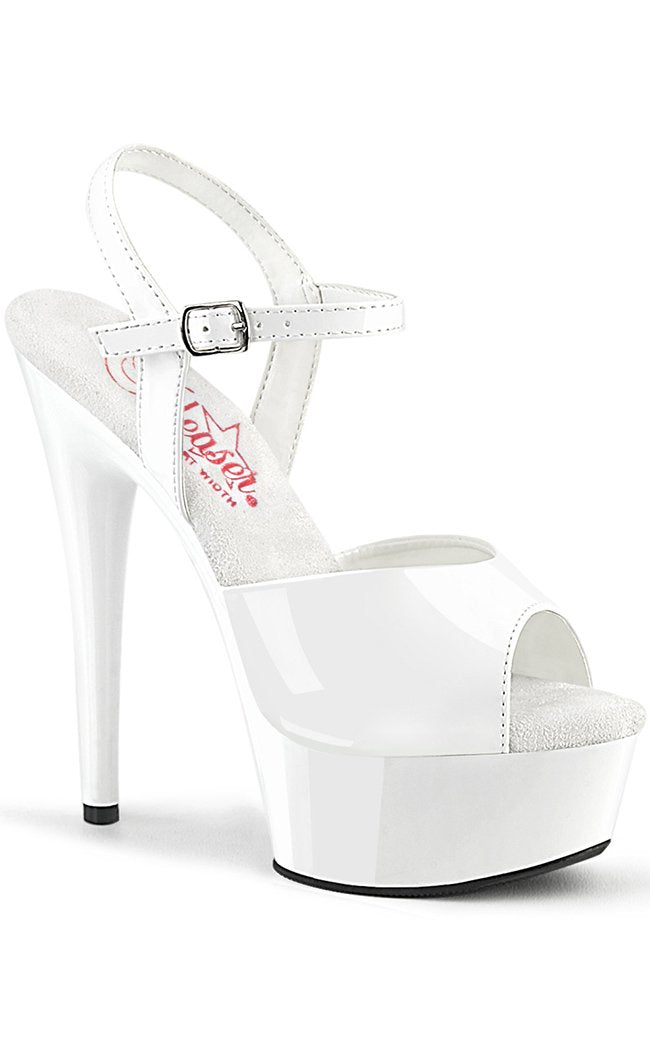 EXCITE-609 White Patent Platform Heels-Pleaser-Tragic Beautiful